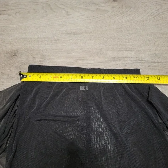 Black Sheer Mesh Ruffle Side Tiered Pants High Waisted Festival Coverup Small - Picture 6 of 6